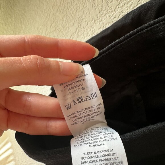 J Crew Linen Blend Scalloped Shorts Size 6 Preppy Beachy Casual Black Pockets - Picture 7 of 10